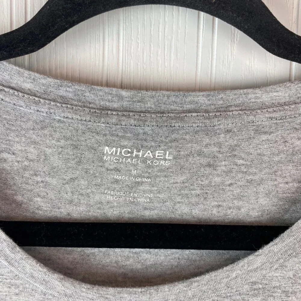 Michael Kors Gray Sequin Long‎ sleeve Tee Size medium